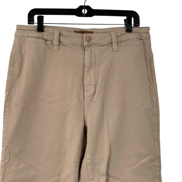 Judy Blue Women's JB88638‎ Khaki Wide Leg Crop Jeans Raw Hem Garment Dyed 15/32 - Picture 3 of 11